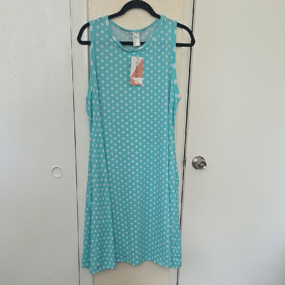 Honey and Lace Blue Polka Dot Dress